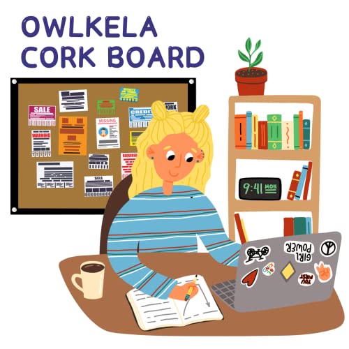 OWLKELA 14.6 X 11 Inch Cork Board Bulletin Board, Wall-Mounted Presentation, Message Notice Pin Board, Perfect for Office & Home Decor, School, Cubicle - size: 14.6" x 11"