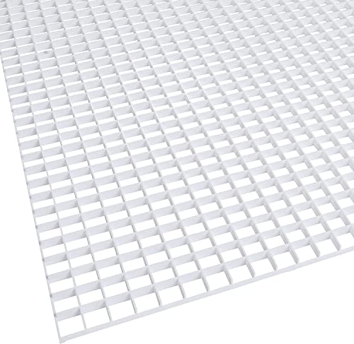 KASTLITE White Egg Crate Fluorescent Light Covers - Custom Size Polystyrene Drop Ceiling Grid Diffuser & HVAC Air Vent Grille - 1/2"x1/2"x3/8" Cell Eggcrate Panels, 1-Pack - Manufactured in USA - color: White - Custom Size