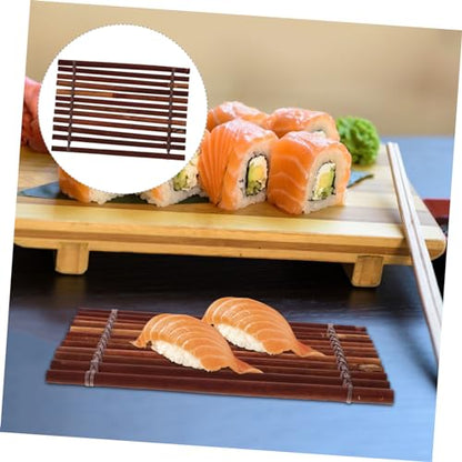 Zerodeko Sushi Serving Plate Set Bamboo Sashimi Dish Decor Traditional Japanese Design for Food Photography and Culinary Presentation