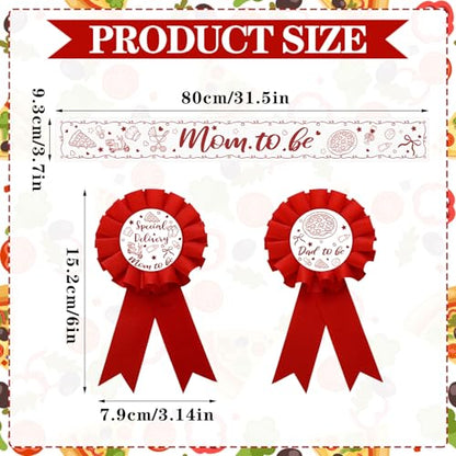 Special Delivery Pizza Mom to Be Sash Baby Shower Dad to Be for Baby Shower Party Gender Reveals Party Favors Decorations for Boys and Girls Pregnancy Props Keepsake Gifts - style: Special Delivery Pizza Baby Shower