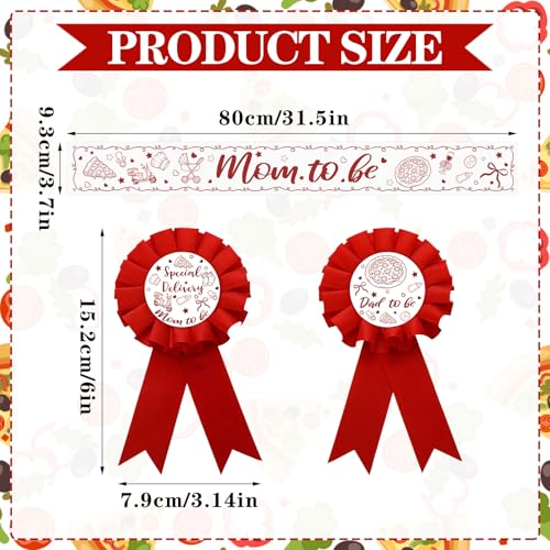 Special Delivery Pizza Mom to Be Sash Baby Shower Dad to Be for Baby Shower Party Gender Reveals Party Favors Decorations for Boys and Girls Pregnancy Props Keepsake Gifts - style: Special Delivery Pizza Baby Shower