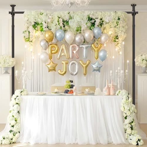 Jilron Backdrop Stand Heavy Duty Spring-Loaded Adjustable Photo Backdrop Stand, Sturdy Thickened Support, Adjustable Width 35-100" Height 43-120", Easy Setup for Photography, Parties- Black