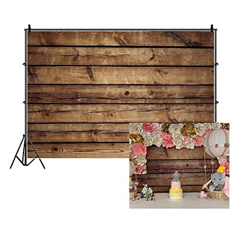 Wood Backdrops for Photography Rustic Brown Wooden Backdrop Banner LFEEY 9x6ft Vinyl Seamless Vintage Worn Wood Boards Background Newborn Baby Adults Wedding Birthday Party Decorations Props - size: 9x6ft