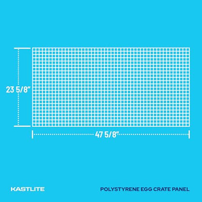 KASTLITE Chrome Egg Crate Fluorescent Light Covers - 23 5/8” x 47 5/8” Polystyrene Drop Ceiling Grid Diffuser & HVAC Air Vent Grille - 1/2"x1/2"x3/8" Cell Eggcrate Panels, 3-Pack - Manufactured in USA - color: Chrome
