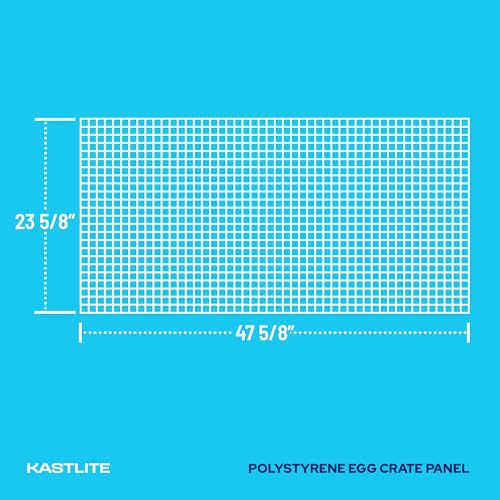 KASTLITE Egg Crate Panel 3-Pack in White | Polystyrene | 23 5/8” x 47 5/8” with 1/2" x 1/2" x 3/8" Cell Size | Manufactured by American Louver | Ceiling Light Covers, HVAC Grilles, Aquarium Eggcrates - color: White
