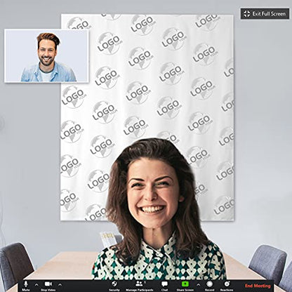Custom Step and Repeat Logo Business Event Backdrop Customized Video Call Conference Tradeshows Birthday Background Personalized Party Reception Banner Photo Studio Props (60" Wx50 H) - color: Step and Repeat Business Logo, size: 60 in x 50 in (W x H)