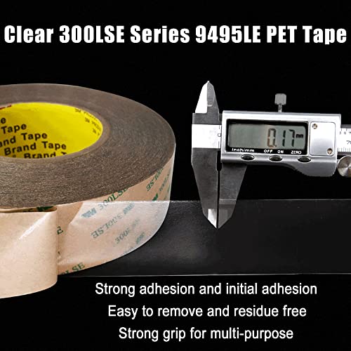 300LSE 3M Double Side Tape Heavy Duty 36ft, Clear Mounting Tape Removable for Scrapbook,Transparent Sticky Tape Picture Hanging Strips, Adhesive Tape for LED Poster Art Craft - size: 1in x 36ft