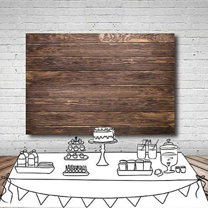 LYWYGG 7x5ft Thin Vinyl Brown Wood Backdrop Photographers Retro Wood Wall Background Cloth Seamless CP-19 - size: 7X5FT