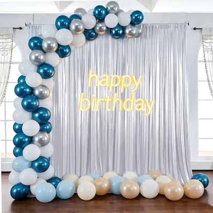 10x10ft Silver Backdrop Curtains Glitter Sequin Photo Backdrop Curtain Fabric Silver Shimmer Drapes Backdrop Bridal Baby Shower Wedding Birthday Party Photography Backdrops Photoshoot 5x10FT, 2 Panels - color: Silver, size: 10 ft X 10 ft(2 Panels 5ft X 10