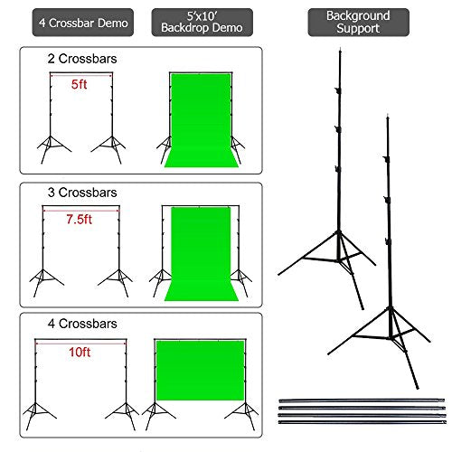 800W 5500K Umbrellas Softbox Continuous Lighting Kit with Backdrop Support System for Photo Studio Product, Portrait and Video Shoot Photography