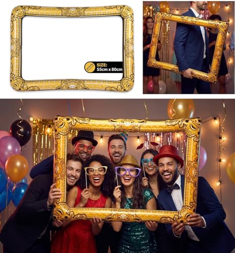 HENBRANDT Inflatable Photo Frame with Gold Additive 60 x 80 cm Black