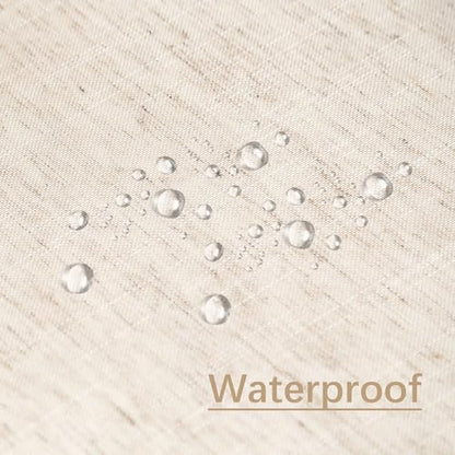 Natural Linen Textured Round Tablecloth, Slubby Lightweight Table Cloth 60 Inch, Water Resistant Stain Resistant Farmhouse Burlap Table Cover for Kitchen Dining Room - color: Natural, size: 60" (Round) (1 Pack)