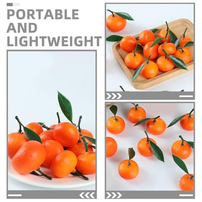 LUOZZY 20pcs Realistic Artificial Oranges Fruit Models Home Decor Photography Props Party Centerpieces Decorative Fake Fruits for Table Display and Styling