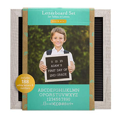 Kate & Milo Reusable Photo Sharing Prop, Back to School Chalkboard Sign to Commemorate The First and Last Day, for Kids, Boys, and Girls, Double Sided - style: Rustic Black Letterboard