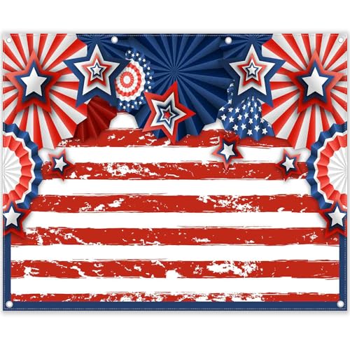10x8ft American Flag 4th of July Photography Backdrop USA Patriotic Independence Day Background Veterans Memorial National Day Decoration Party Banner Photo Booth - size: 10'x8'