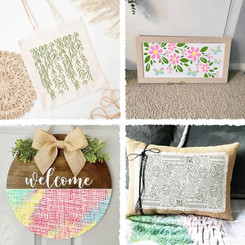 19pcs Stencils for Crafts Reusable Musical Notes Brick Branches Floral Texture Dot Background Template Drawing Layering Stencils for Painting on Wood Scrapbook Furniture Paper Card Decor(crafts19)