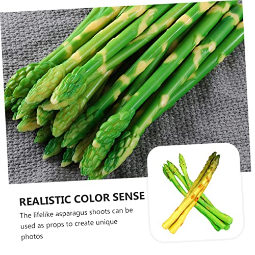 ULTECHNOVO 8pcs Lifelike Asparagus Models Realistic Artificial Vegetable Decorations for Rustic Kitchen Decor PVC Soft Simulation Prop for Home and Photography