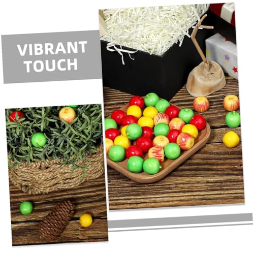 60pcs Mini Artificial Apples Lifelike Fake Fruits Plastic Simulation Decor for Kitchen Party Table Photography Props