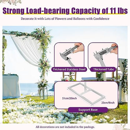 Heavy Duty Wedding Backdrop Stand Kit with Weighted Stainless Bases
