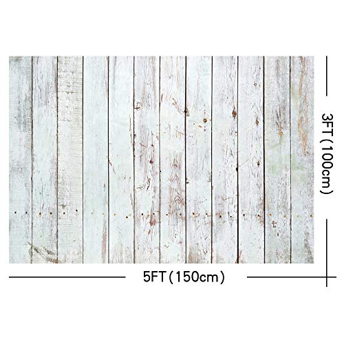 White Wood Photo Photography Backdrop,Yeele 5x3ft Vinyl Grey Wooden Floor Rustic Faux Wall Texture Background,Baby Shower Birthday Party Cake Table Decoration Banner Newborn Kids Portrait Photoshoot - size: 5x3ft