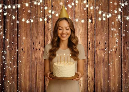 CHAIYA 8X6FT Brown Wood Backdrop Rustic Photo Backdrop Country Wooden Background Birthday Wedding Western Party Decoration Studio Props