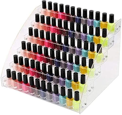 6 Tiers Acrylic Essential Oil Display Rack Nail Polish Organizer Plastic Collection Container for Paints Dropper Bottle Makeup Tabletop Desktop Retail Store Shelf Storage Case Stand Fair Show Holder - size: 6 Floors