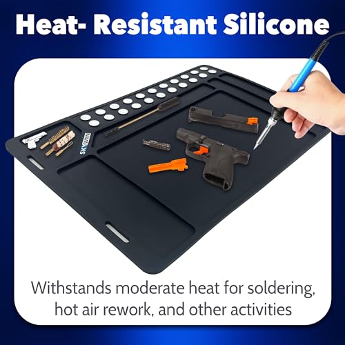 Skywin Cleaning Mat - Anti-Slip Shooting Mat for Gun Cleaning Mat, Magnetic Mat, Rubber Mat Repair Workbench Mat for Gun Mats Cleaning - style: Square (17x12 IN)