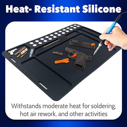 Skywin Cleaning Mat - Anti-Slip Shooting Mat for Gun Cleaning Mat, Magnetic Mat, Rubber Mat Repair Workbench Mat for Gun Mats Cleaning - style: Square (17x12 IN)