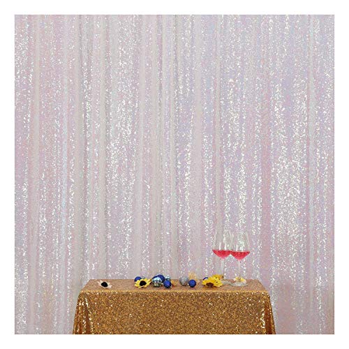 Poise3EHome Iridescent Sequin Backdrop,6FT x 8FT Sequin Photography Backdrop Curtain for Party Decoration, Iridescent - color: Iridescent, size: 6x8 ft