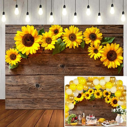 7x5FT Sunflower Birthday Party Decorations Sunflowers Flowers Fall Party Decor Backdrop We Appreciate You Banner Baby Shower Party Photo Studio Photo Booth Decoration 051 - size: 7x5ft