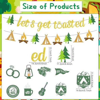Camp Bachelorette Decorations - 10PCS Let's Get Toasted Banners Camping Hanging Swirls Decor Supplies Themed Party - style: Camp