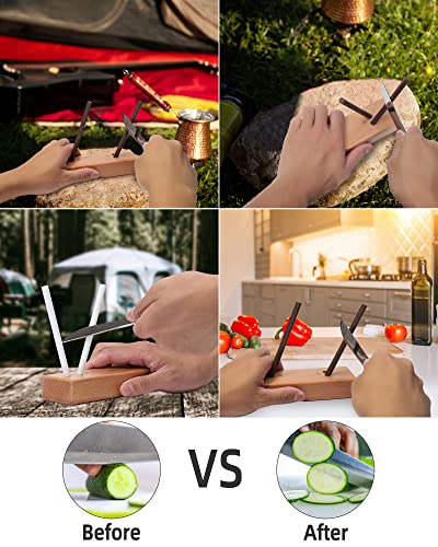 4-Rod Turn Box, Ceramic Sharpener Rod from Kitchen Sharpening Tool, Portable Manual Ceramic Sharpening Rod