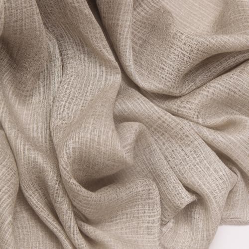 Lightweight Cotton Linen Feel Scarf Shawl Wrap Hijab for Women, Travel Fall Winter Gift - color: Mcspz2530-6#lightkhaki