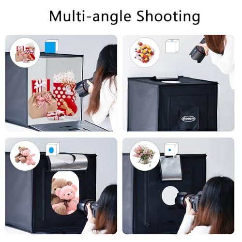 Photo Studio Light Box, 20"x20" Professional Photography Photo Light Box with 160 LEDs Lights & 4 Color Backgrounds for Product Picture Photography - size: 20*20inch