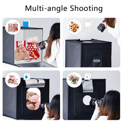 Photo Studio Light Box, 20"x20" Professional Photography Photo Light Box with 160 LEDs Lights & 4 Color Backgrounds for Product Picture Photography - size: 20*20inch