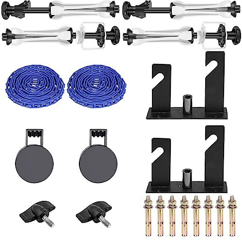 Photography Double Roller Wall Mounting Manual Background Support System, with 2 x Dual Purpose Double Hook, 4 x Expand Bar, 2 x Chain, Load Capacity: 22lb/10kg