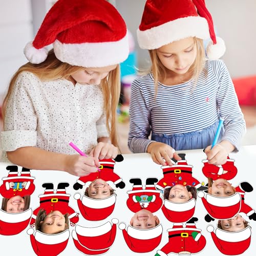 60pcs Christmas Theme Cutouts Santa Claus Bulletin Board Decorations Xmas Santa Claus Paper Cut-Outs Classroom Decor for Xmas Classroom DIY Craft Photo Wall Door Christmas Winter Party Supplies - style: Santa Claus