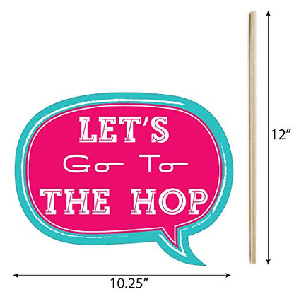 Big Dot of Happiness Funny 50's Sock Hop - 1950's Rock N Roll Party Photo Booth Props Kit - 10 Piece - color: 50's Sock Hop