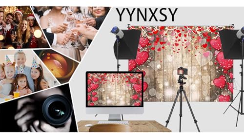 YYNXSY Vintage Rustic Wood Photography Backdrops Red Love Heart Valentine's Day Photo Background Mother's Day Wedding Bridal Shower Wedding Anniversary Party 7X5FT YY-5012 - size: 7X5FT