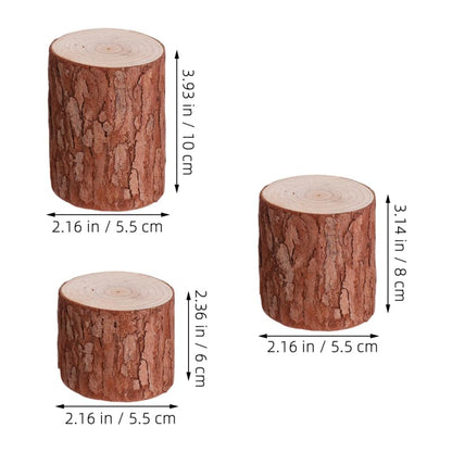 Wooden Pile Ornaments 3.94 Inch Cedarwood Small Tree Stump Stand Rustic Wood Stump Decor for Photography Props DIY Decoration and Display Base