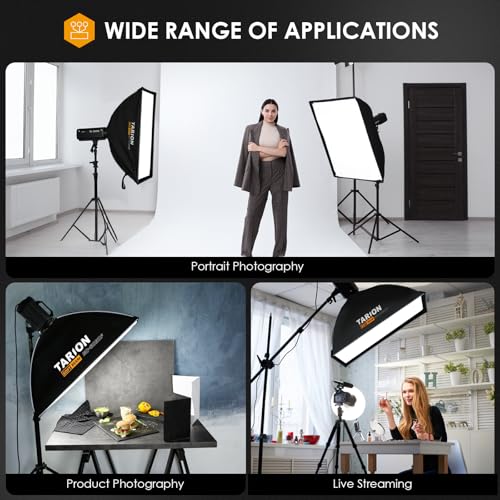 TARION 23.6"x35.4" Quick Release Strip Softbox - Foldable Bowens Mount Softbox with Diffusers/Honeycomb Grid/Carrying Bag for Live Streaming, Photography, Videography (SQ-6090F) - size: 23.6x35.4 in (60x90cm)