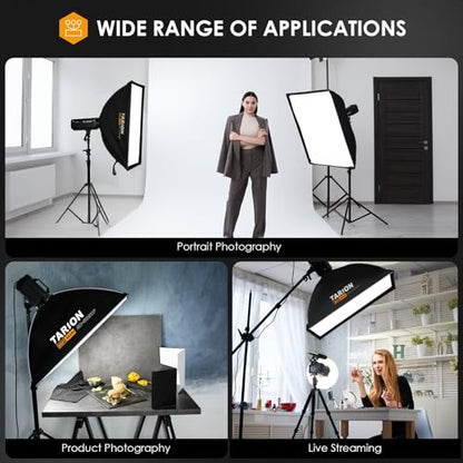 TARION 23.6"x35.4" Quick Release Strip Softbox - Foldable Bowens Mount Softbox with Diffusers/Honeycomb Grid/Carrying Bag for Live Streaming, Photography, Videography (SQ-6090F) - size: 23.6x35.4 in (60x90cm)