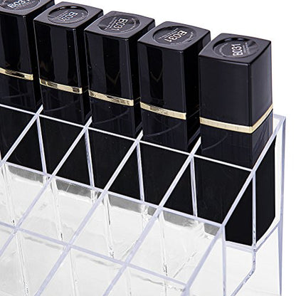 HBlife Lipstick Holder - 40 Space Clear Acrylic Lipstick Organizer Display Stand for Cosmetics, Makeup, Brushes, Bottles and More