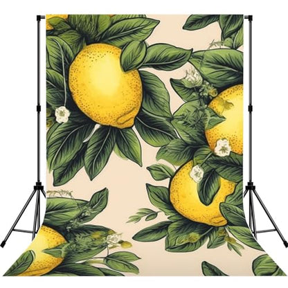 Lemon Backdrop Background for Photography 5x7ft Photobooth Professional Photo Backdrop Curtains Video Photography Studio Photo Backgrounds Banner Booth Background Screen Parties - color: Lemon