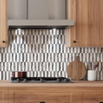 10-Sheet Fish Scale Peel and Stick Backsplash for Kitchen Wall Tiles,12 inches Gray and Marble Mixed Metal Gold 3D PVC Wall Tile Stick on Backsplash for Kitchen and Bathroom - color: Dark Gray and Marble White Mixed Metal Gold