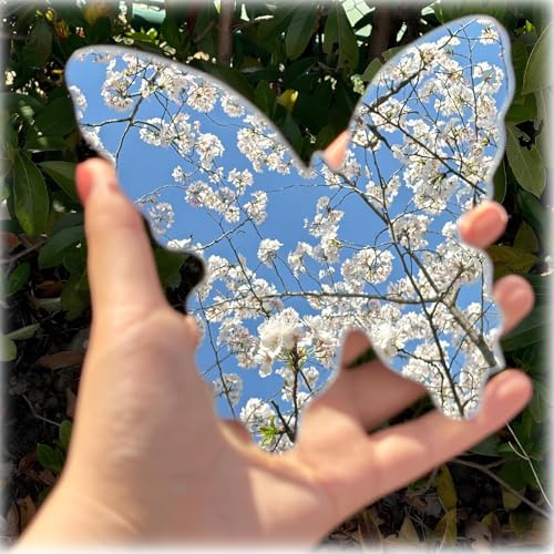 LTSRLL PMMA Mirror Tiles Photography Props Background Reflective Display Sheet Home Decor Vanity Mirror(Butterfly) - color: Butterfly