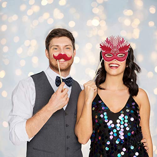 Valentines Day Photo Booth Props Kit, 28PCS Photography Props, Funny DIY Picture Selfie Accessories for Valentine’s Day Wedding Party Suppliers Favor Birthday Shower Decoration Decor