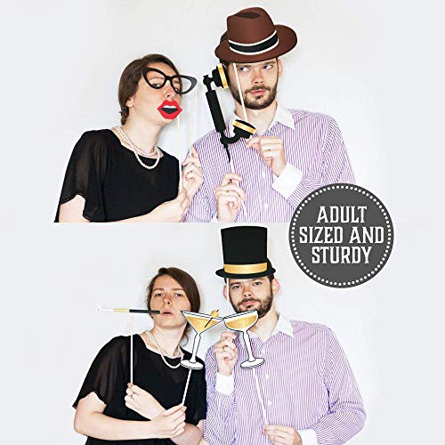 Photo Props by PartyGraphix Roaring 20's Themed DIY Photo Booth for Wedding, Birthday Party or Hollywood Party. Reusable. 25 Pieces - size: 25 Pieces