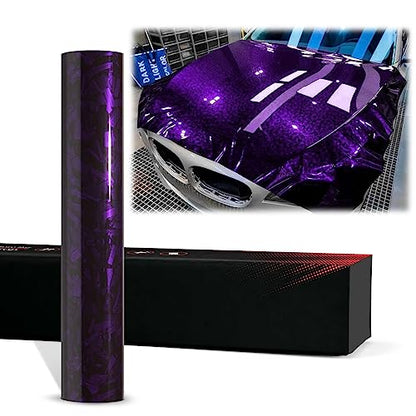 2pcs 4"x8" (10cmx20cm) Sample Royal Purple PET Marble Forged Carbon Fiber Textured Gloss Vinyl Wrap Auto Car Sticker Decal Film Sheet Bubble Free Air Release Technology - color: Royal Purple, size: 2pcs 4"x8" (10cmx20cm) Sample