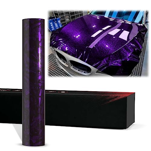 2pcs 4"x8" (10cmx20cm) Sample Royal Purple PET Marble Forged Carbon Fiber Textured Gloss Vinyl Wrap Auto Car Sticker Decal Film Sheet Bubble Free Air Release Technology - color: Royal Purple, size: 2pcs 4"x8" (10cmx20cm) Sample